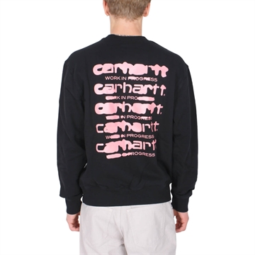 Carhartt WIP Sweatshirt Ink Bleed Black / Pink Stone washed